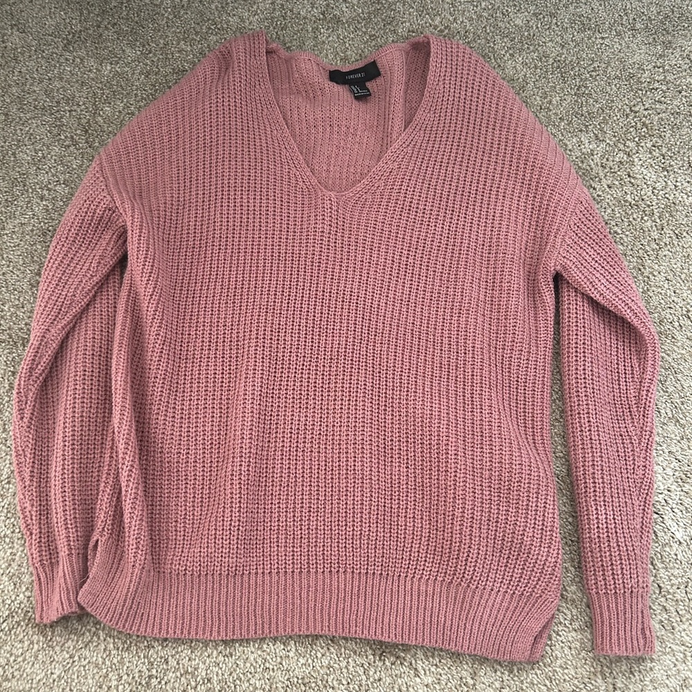 Knit pink sweater